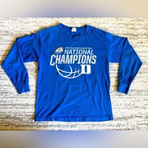 Duke Blue National Champions Long Sleeve Shirt
